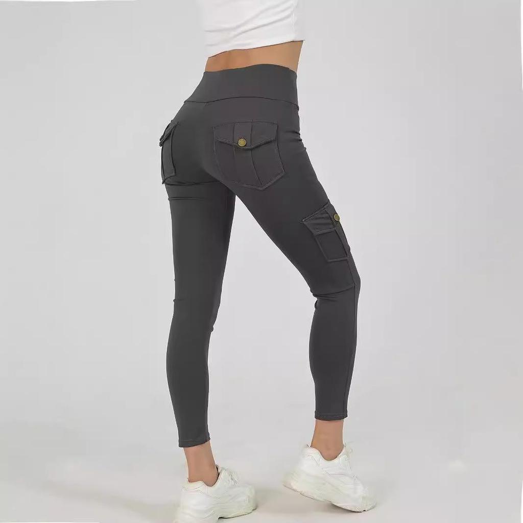Damen High-Waist Schnelltrocknende Yogahose - Elastische, Hüfthebende Fitness-Leggings