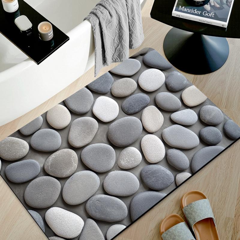 Natuursteen Textuur Diatomeeënaarde Mat Super Absorberend Sneldrogend Antislip Kleed voor Badkamer Kinderbadkamer Wastafelblad
