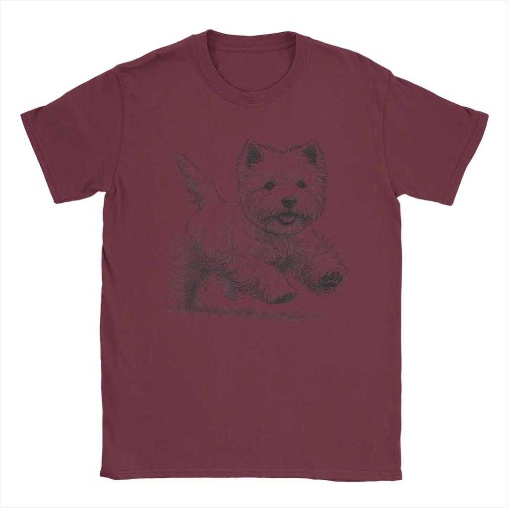 West Highland White Terrier Westie Dog Running T Shirt Summer Harajuku Tshirts Unisexs Plus Size 5xl Tees Short Sleeve Tops