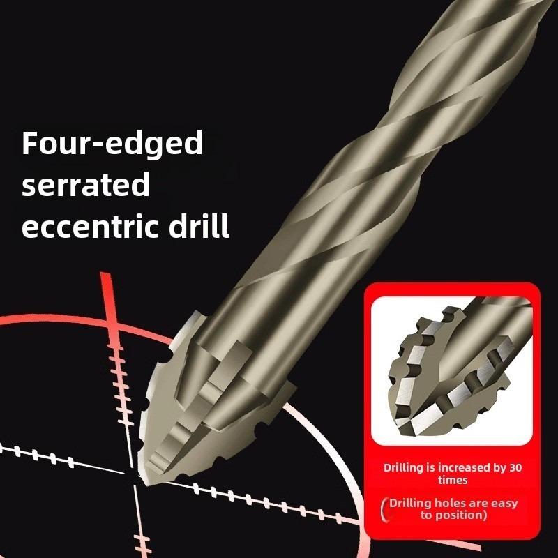 7PCS 3-12MM Four-Edged Serrated Eccentric Bit Set for Dry Drilling of Ceramic Tiles Glass Marble Concrete Stainless Steel 3