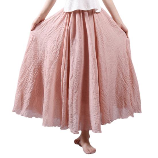 

Женская повседневная юбка в стиле макси с большой длинной талией, однотонная юбка, эластичная юбка, этнический струящийся подол L чёрный