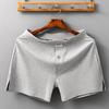 Men Pajama Shorts Elastic Waist Soft Breathable Homewear Solid Color Whorl Texture Stretchy Casual Loose Quick Dry Men Mini Short Pants