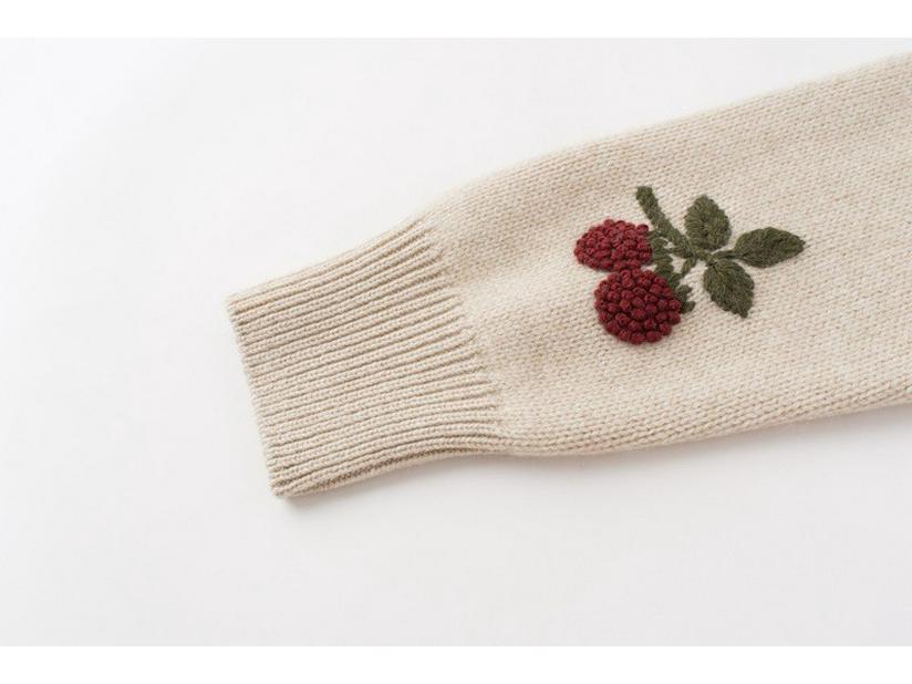 Women's Embroidered V-Neck Cashmere Cardigan - Trendy Autumn/Winter Style, Thick Knitted Outerwear