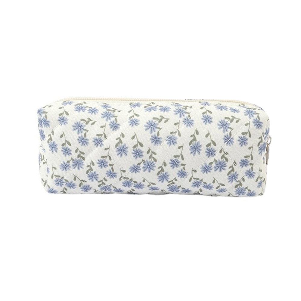 Zipper Aesthetic Cosmetic Organizer Floral Printed Skincare Clutch Toiletry Bag  Travel Storage
