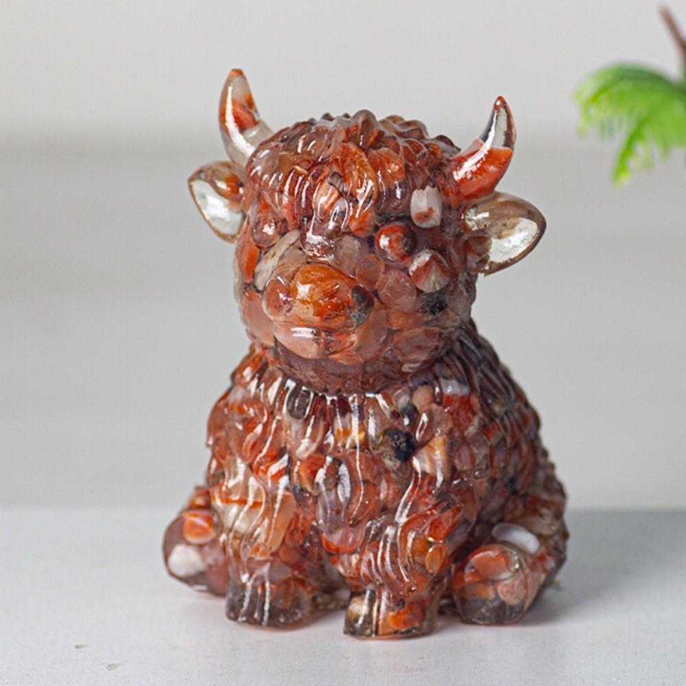 Animal Resin Craft Figurine With Natural Water Crystal For Office Decor And Feng Shui Gifts