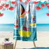 Sailboats and Citrus Ocean Design Beach Towel Quick-drying for Travel Outdoor Sports Jogging Beach and Swimming