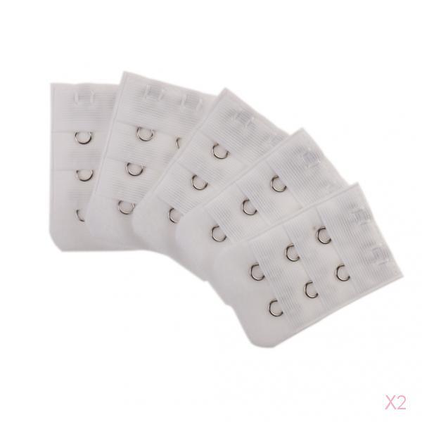 10 Pieces Bra Extender Women Extension Back Strap Clips Nylon Soft