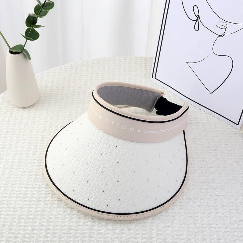 

Empty top hat point drill summer women s sun hat topless sun protection large brim adjustable sun hat wholesale, new One size fits all