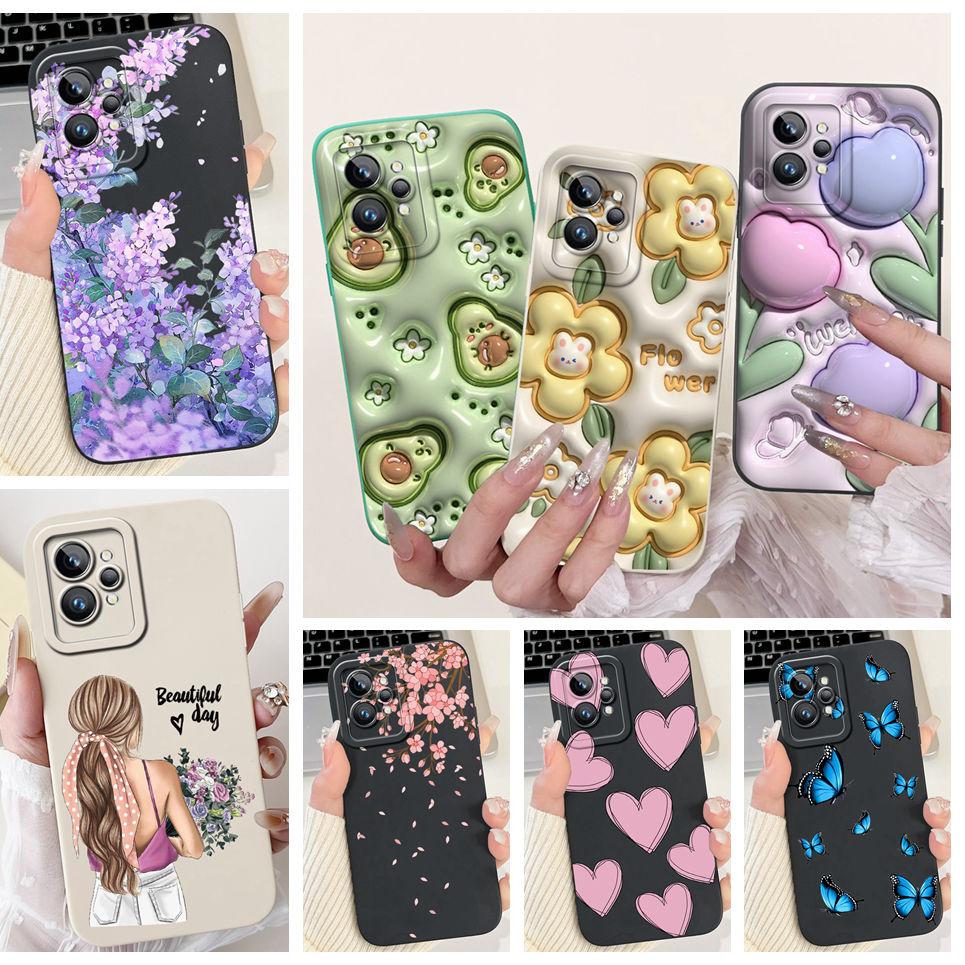 Cover per Telefono Femminile Cuore d'Amore per Realme GT2 Pro Custodia Realme GT Neo2 GT2 GT Neo 3T Funda Silicone Morbido Opaco Protezione Lente Capa