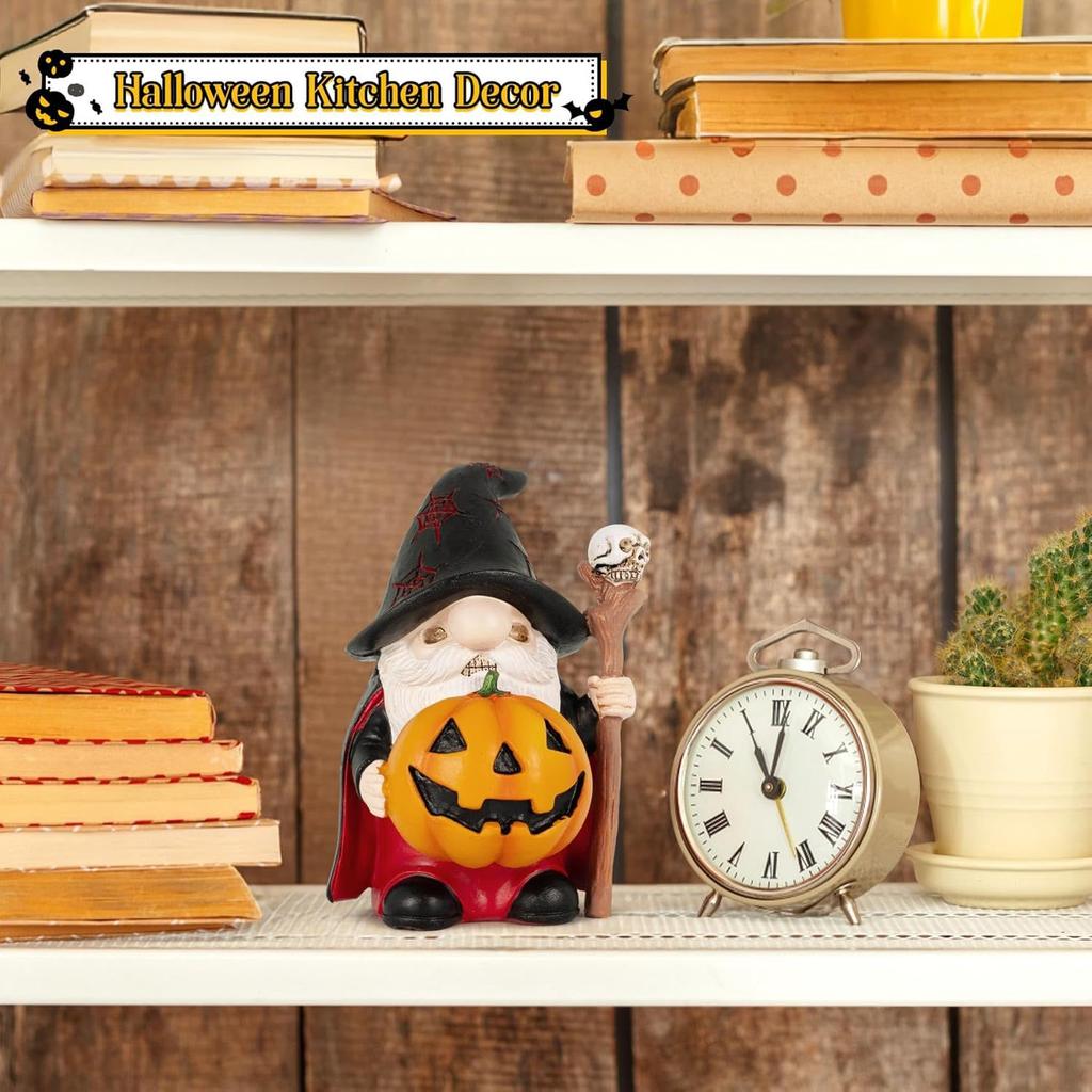 Halloween Gnome with Skeleton Staff Home Desktop Ornament