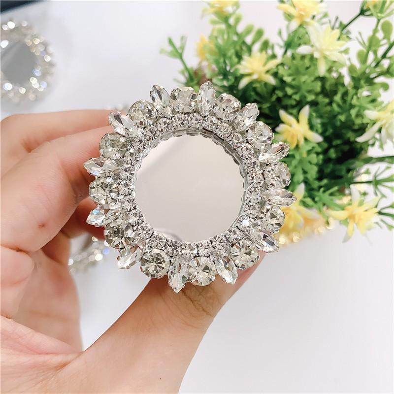 

Japanese Korean Ins Super Fire Diamond Phone Stand Universal Gemstone Crystal Support Telescopic Mirror Lazy Adhesive Female