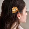 Women Hairpin Imitation Pearl Flower Decor Hair Clip French Retro Style Side Bang Hair Pin Hair Accessories