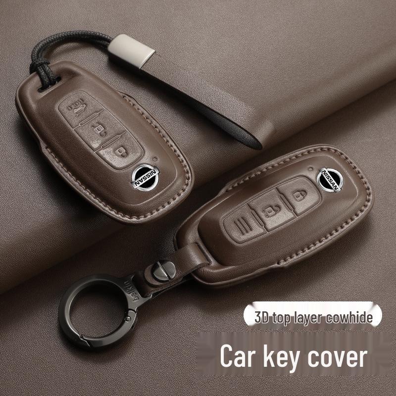 Nissan Altima 23 Model Key Case Suede Leather - Fits 14th Gen Sylphy, Qashqai, X-Trail, Kicks, Murano, Tiida