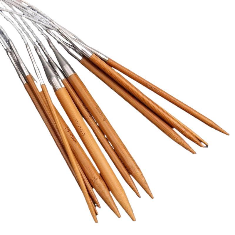 Circular Bamboo & Steel Knitting Needle Set for Hand Knitting Cowl & Cuff Projects
