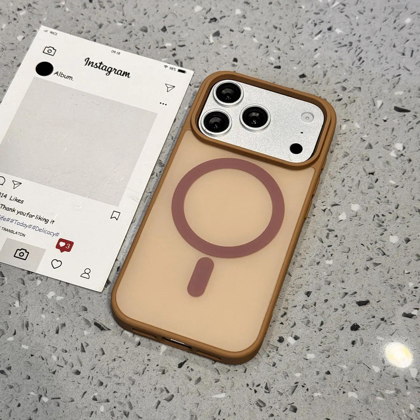 

Matte Soft Bumper Hybrid Case for For Iphone 17 Pro Max 16 14 113 12 11 Color Contrast For Magnetic Armor Skin Cover iPhone 12 Pro