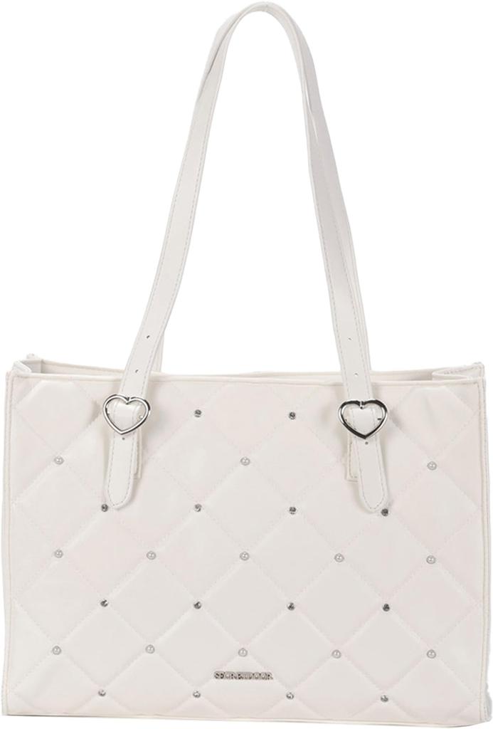 Altro Rose Ivory Tote Bag for Women, Large Capacity, 2-Way HandbagShoulder Bag with Zipper, Lightweight, Large Capacity, Handbag, Freestanding, Cute,
