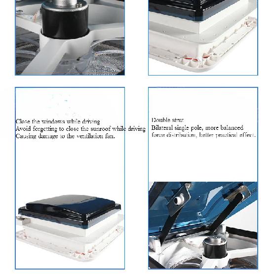 11''ce Manual Control Caravan Modification Accessories Roof Camper Vented 12V Fan Camper Window Leisure Vehicle