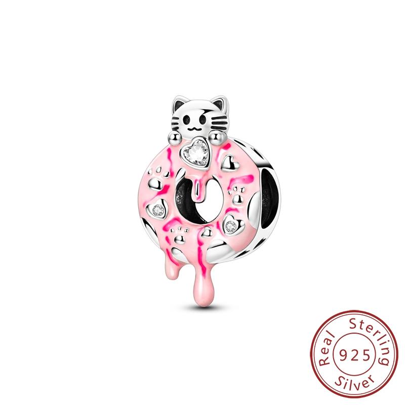 Real Copper Charms Luminous Firefly Butterfly Sunflower Pink Beads Fit Original Bracelet Women Birthday Diy Jewelry