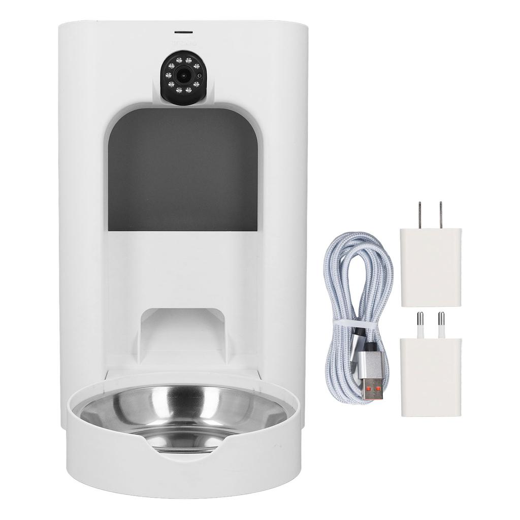 Automatic Cat Feeder with Camera APP Remote Control 1080P HD Video Playback Large Capacity Smart WiF