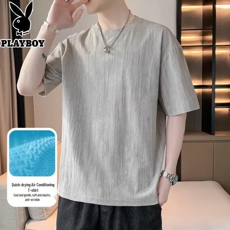 PLAYBOY Men s Striped Quick-Dry Cool-Feel T-Shirt XXL
