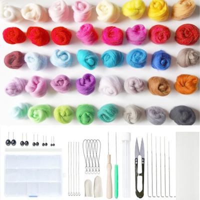 Kit de fieltrado con aguja Colores brillantes Lana Suave Ecológico Seguro Operación Fácil Kit de fieltrado para Niños Padres Regalo