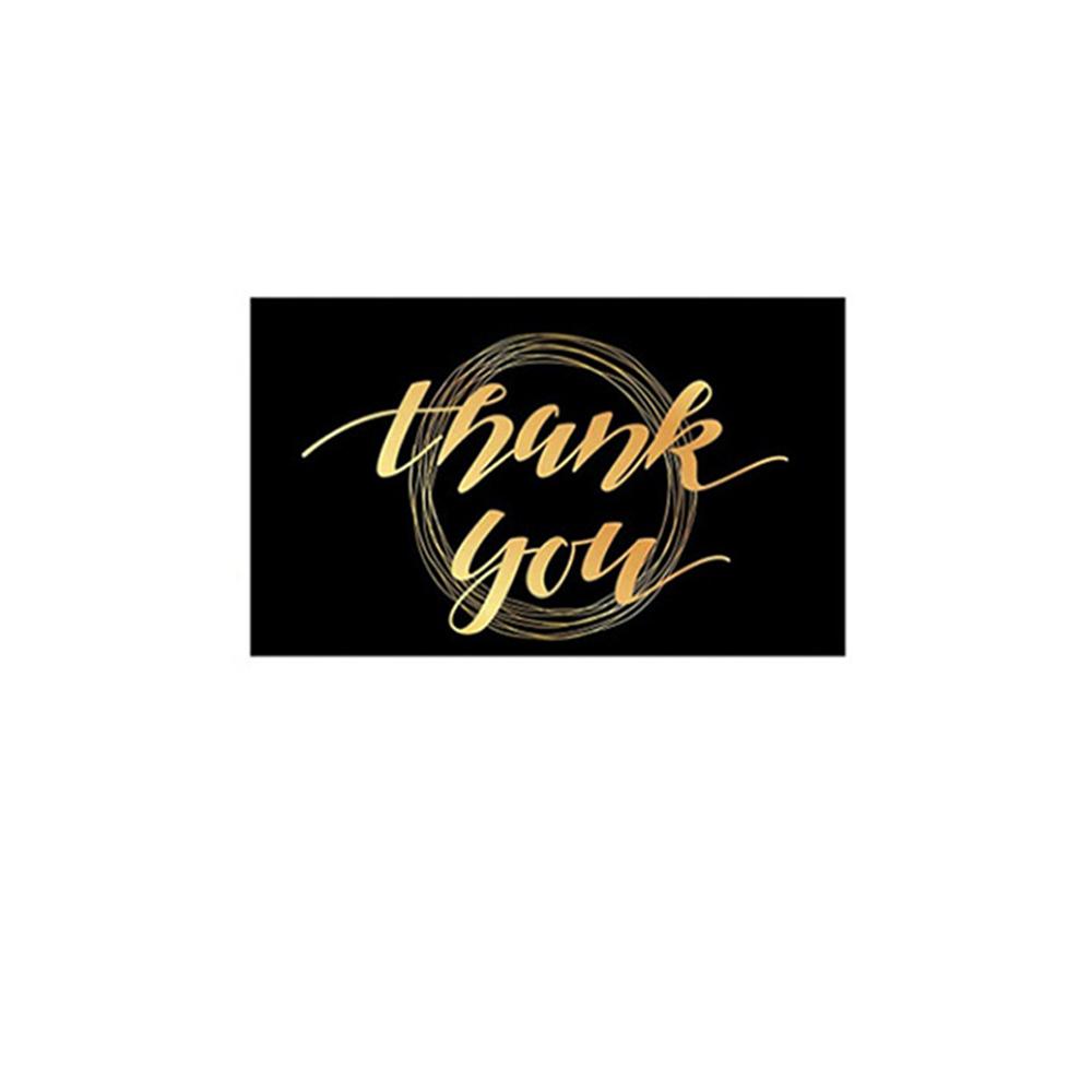50pcs Black Matte Golden Thank You Cards For Small Business Gifts Boxes Decoration Greeting Labels Packing Supplies