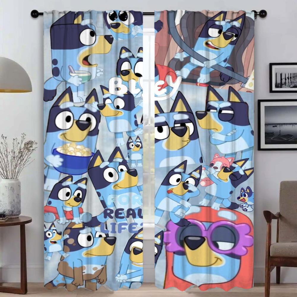 

B-BlueyS Шторы Шторы для детской комнаты Шторы для спальни Жалюзи Шторы для окон Перегородки Шторы Украшения на Хэллоуин Гостиная Кухня W107xH213cmx2pcs-CL