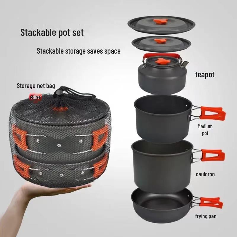 Borsa per riporre set da cucina da esterno: Organizzatore Pieghevole per Utensili, Pentole, Bollitore, Padella, Pentola per Zuppa e Accessori per Fornelli.