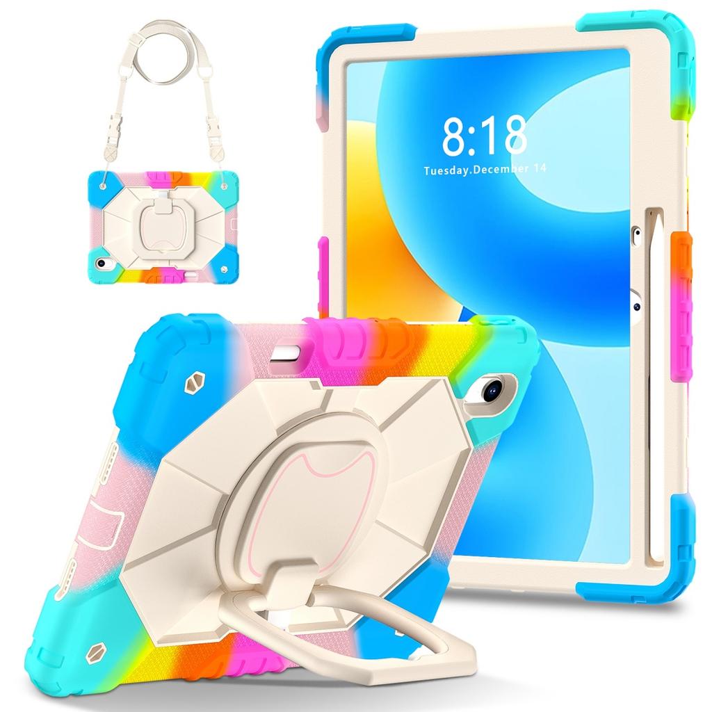 Dla Huawei MatePad Air. Obrotowy o 360° uchwyt, wytrzymała ochrona, podstawka, TPU+PC 3w1, wstrząsoodporne etui na tablet PC