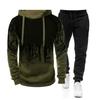 Podzim Zima Pánské tepláky Mikiny a tepláky 2dílná sada Móda Ležérní streetwear Mužský joggingový oblek