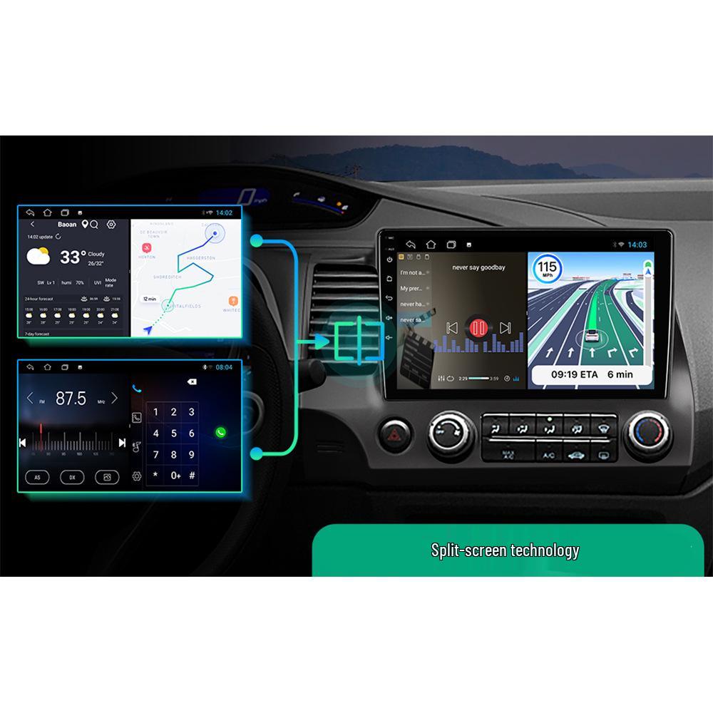 Rádio de Carro Android 12 com Tela Touchscreen IPS de 10,1" e Wireless para Honda Civic 2006-11