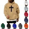 Pullover für Herren Kreuz Pullover Kapuzenpullover Grafik Langarm Sweatshirt