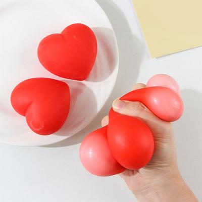 Red Love Heart Squeeze Toy Stress Relief Heart Shape Stress Ball Sensory Fidget Toy Decompression Tool Valentine's Day Gift Party Favors