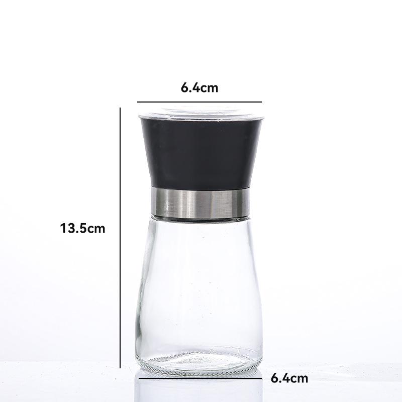 Creative Stainless Steel Spice Grinder - Adjustable Coarseness, Manual Glass Black Pepper Mill
