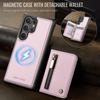For Samsung Galaxy S26 Ultra Case JEEHOOD J12 Magnetic Detachable Zipper Wallet Kickstand Leather Back Cover Compatible with MagSafe