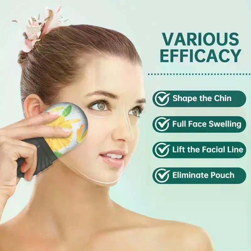 3Pcs Ice Face Roller Facial Ice Roller Set, Facial Roller Gua Sha Face Tool Set,Massage Tool Roller Lifting Contouring Tool Mold