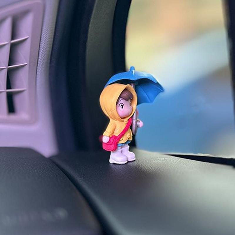 

Милая резиновая кукла-зонтик для девочек, украшение для центральной консоли автомобиля, украшения для салона автомобиля, аксессуары