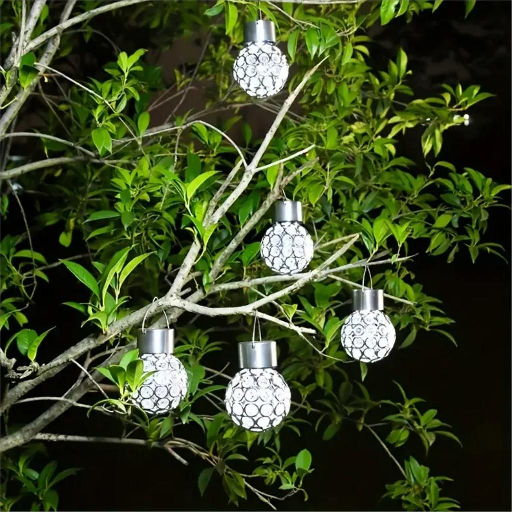 1pc LED Outdoor Solar Lights Garden Light Chandelier Hanging Lamp Waterpoof Hollow Garden Decoration Flame Lamp Solar Lantern Or