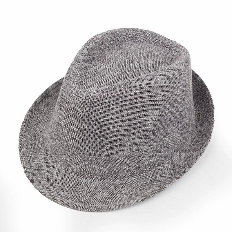New Summer Linen Fedora Jazz Hat British Style Unisex Straw Hat Beach Sun Hat Sun Protection Korean Style Sun Hat
