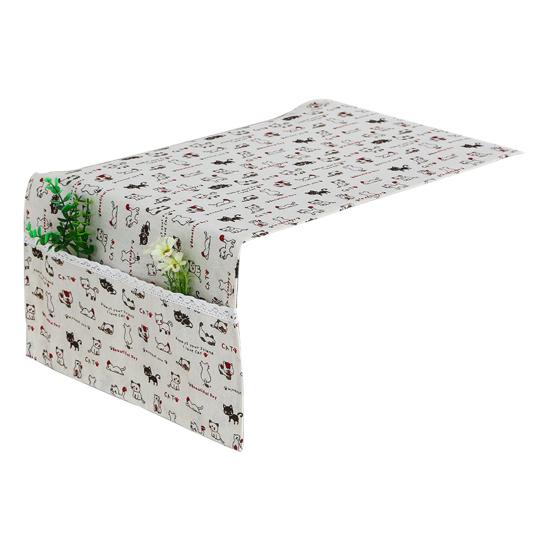 Składana osłona przeciwpyłowa do kuchenki mikrofalowej z boczną kieszenią Bawełniany len Wygodna w dotyku górna pokrywa kuchenki mikrofalowej Artykuły domowe