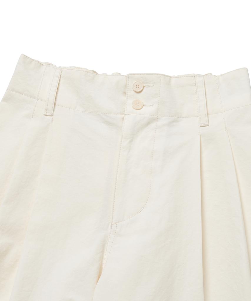 COTTON BELL Two-Button Wide Slim Pants - Ivory