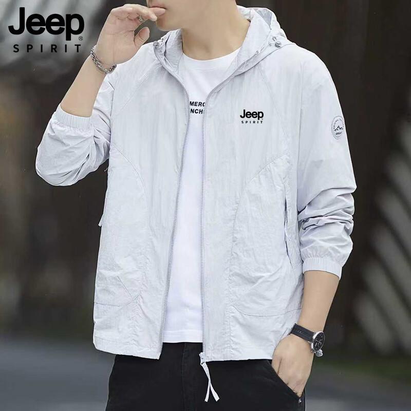 JEEP SPIRIT Men s Summer Ice Silk Sun Protection Hoodie L