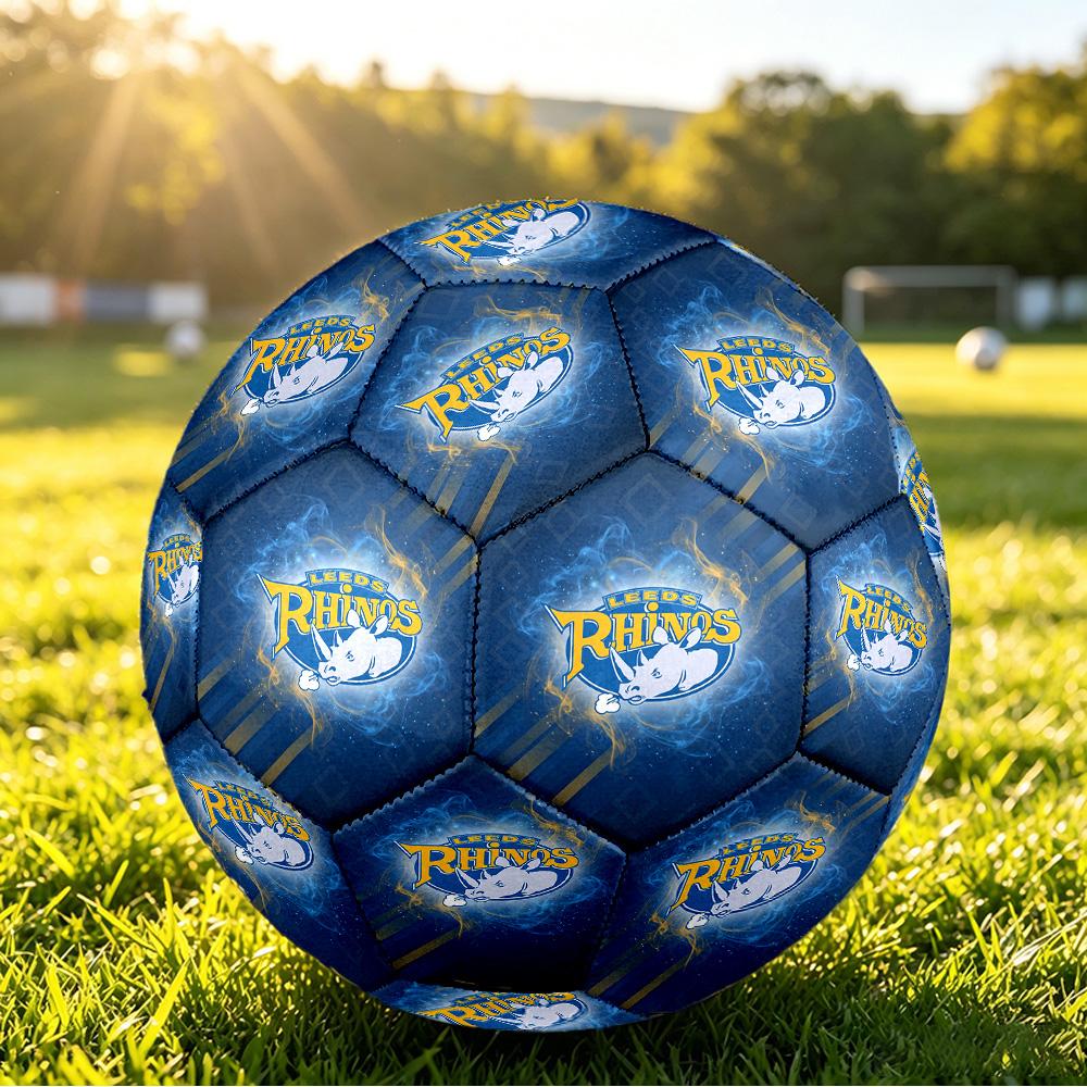 Leeds Rhinos Size 5 Sports Training Ball Shock Absorbing Durable Ball For Match Daily Practice Outdoor Activities