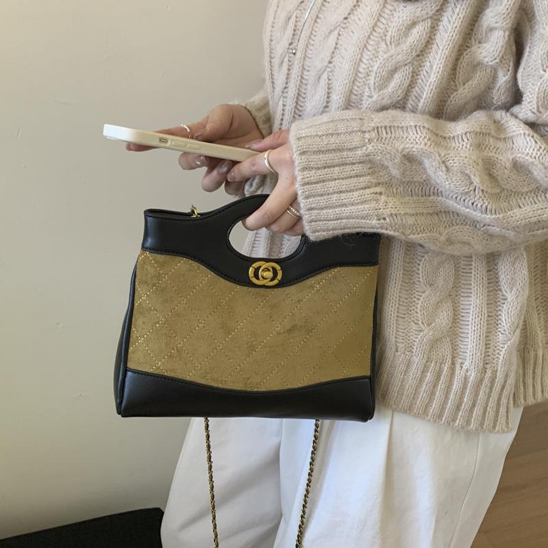 Rhombus Chain Bag Women's Large-capacity 2025 New Autumn and Winter Retro Matte Messenger Bag Commuter Tote Bag