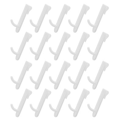 20Pcs Wire Shelving Hooks Plastic Strong Hanging J Clips for Wire Grid Panels Easy Installation Heavy Duty Storage and Display
