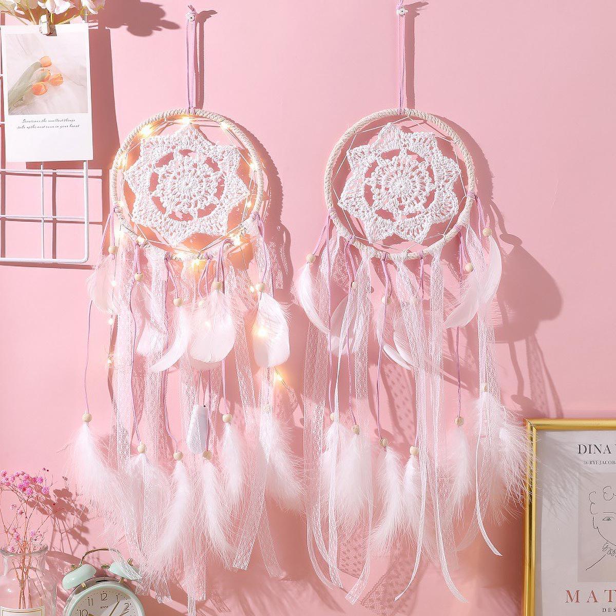 

1pcs Handmade Feather Heart Dreamcatcher - Hanging Room Decor, Gift for Classmates & Besties