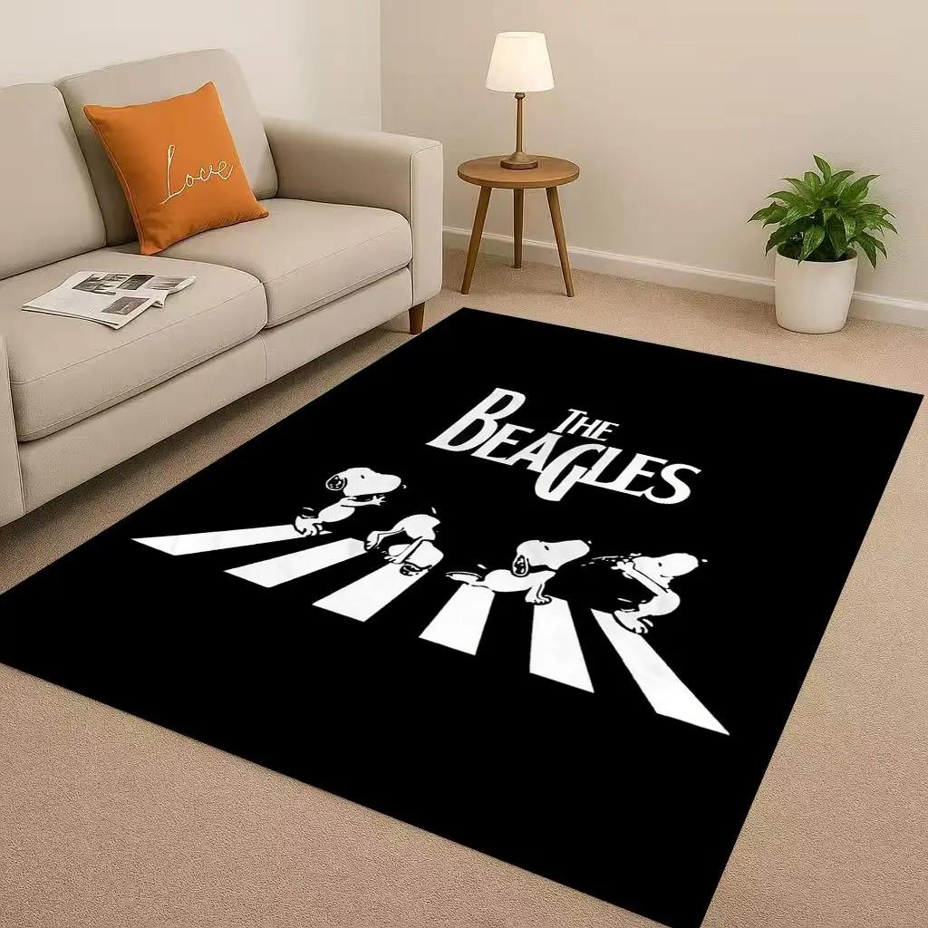 3D Snoopy Dog Peanuts Cartoon Christmas Living Room Non-Slip Area Rug Carpet for Bedroom Playroom Sofa,Home Decor Doormat
