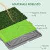 Dog Toilet with Synthetic Grass, Replacement Grass and Lower Tray for Indoors and Outdoors, 67x41x3.5 cm