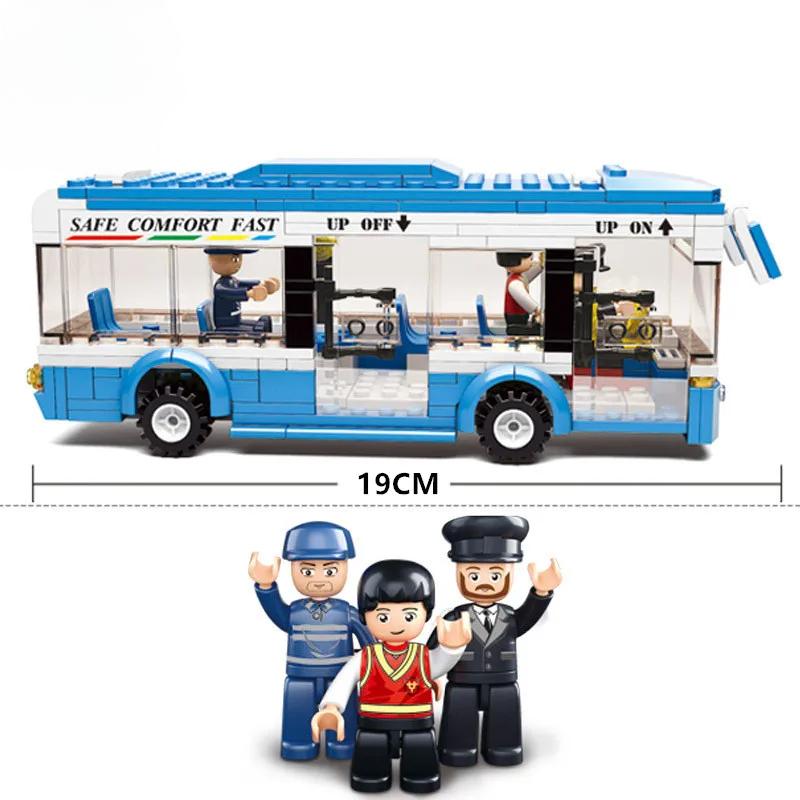 235Pcs City Single-decker Express Bus Car Model Building Blocks Set DIY Creation Bricks Brinquedos Educational Toys for Children