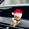 1PCS Christmas Style Wooden Man Car Decor Ornament Swinging Leg Stress Relief Toy Natural Wood Auto Interior Accessories